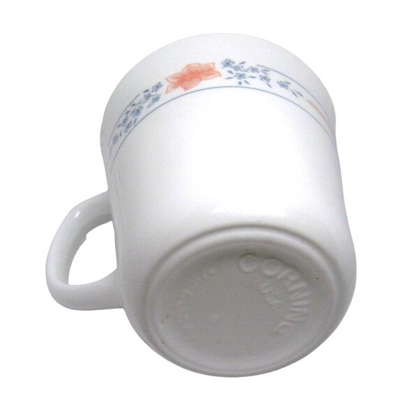 Corningware Vtg Blue & Discontinued Apricot Grove Floral Coffee Tea Mugs Cups Se - Picture 5 of 7